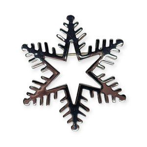 Best Shiny SilverTone Snowflake Pin/Brooch/Pendant
